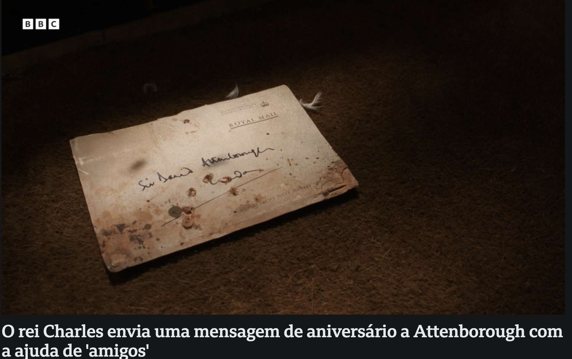 Cena do curta especial da BBC em homenagem a Sir David Attenborough