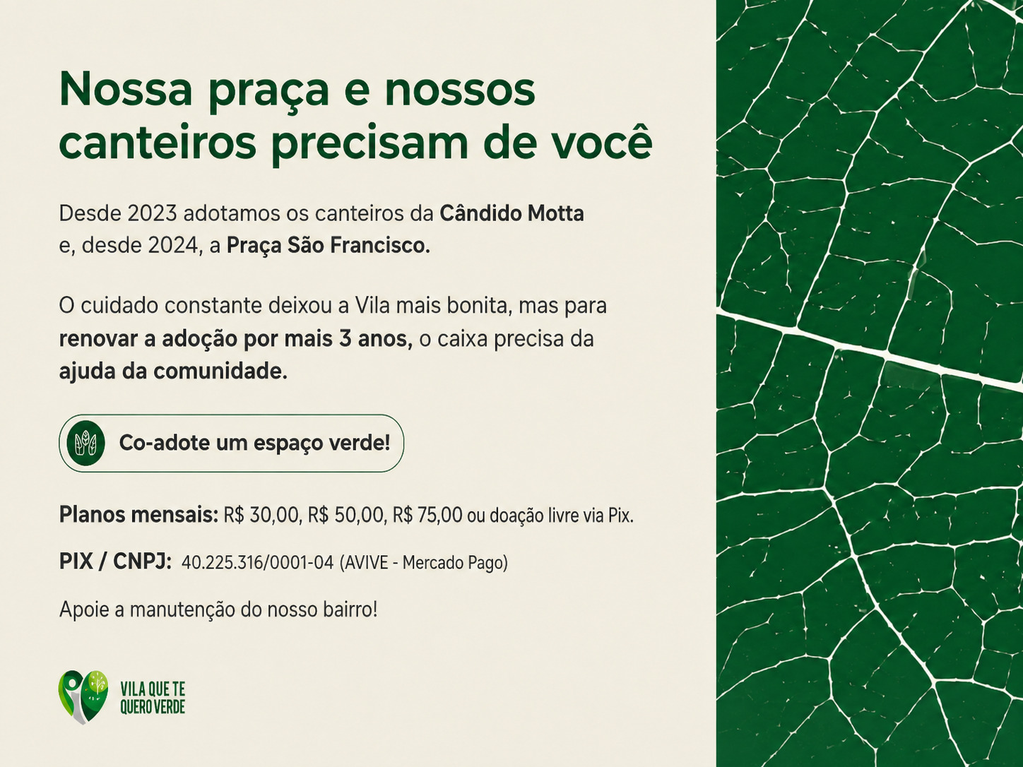 Manutenção da Praça São Francisco e dos canteiros da Rua Cândido Motta